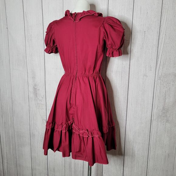 Vintage Malco Modes Red Westerm Square Dance Rockabilly Dress Size 10 - Picture 9 of 10